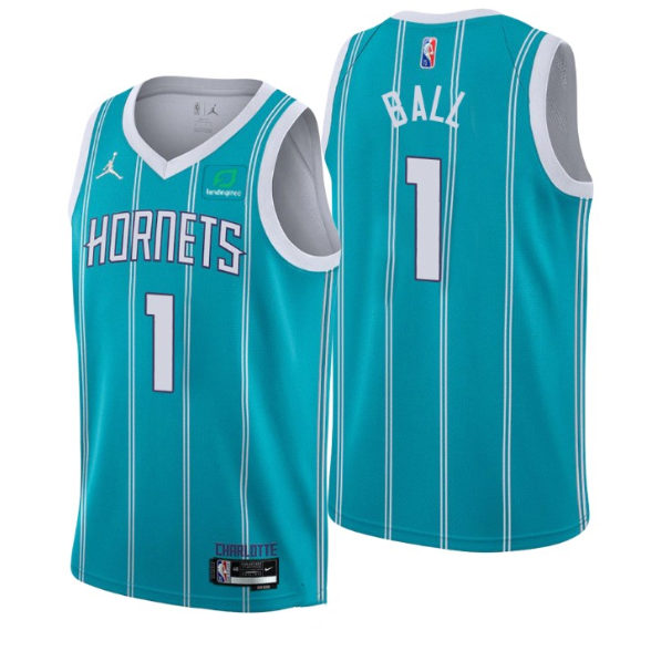 Youth Charlotte Hornets #1 LaMelo Ball Teal 2022-23 Icon Edition Stitched Basketball Jersey